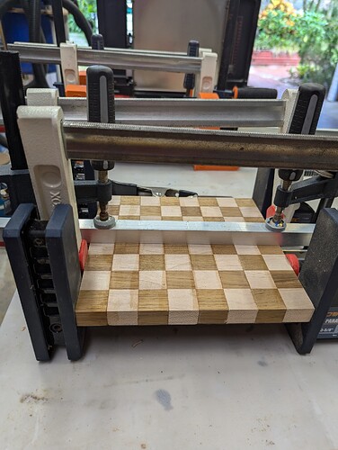 Note the clamps along the top. This keeps the board flat during the drying process.